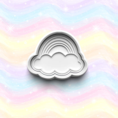 DONE TO ORDER: Rainbow Cookie Cutter + Fondant Stamp Set 1 - SHCreations