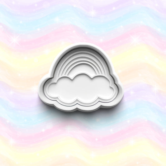 DONE TO ORDER: Rainbow Cookie Cutter + Fondant Stamp Set 1 - SHCreations