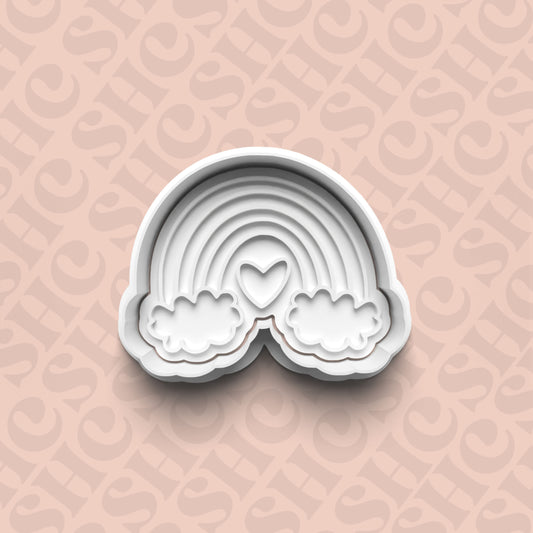 DONE TO ORDER: Rainbow Cookie Cutter + Fondant Stamp Set 2 - SHCreations