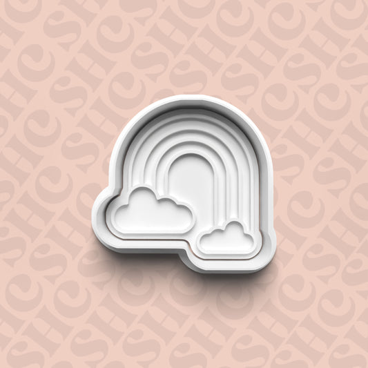 DONE TO ORDER: Rainbow Cookie Cutter + Fondant Stamp Set 5 - SHCreations