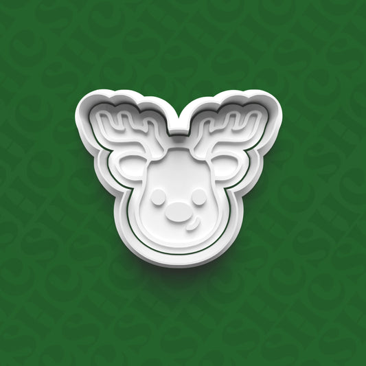 DONE TO ORDER: Reindeer Cookie Cutter + Fondant Stamp Set - SHCreations