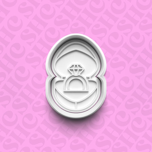 DONE TO ORDER: Ring in box Cookie Cutter + Fondant Stamp Set - SHCreations