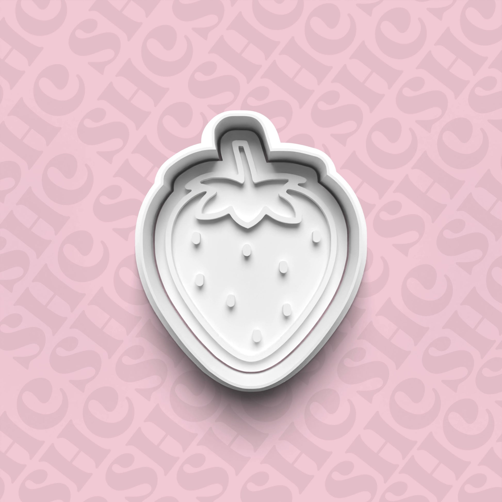 DONE TO ORDER: Strawberry Cookie Cutter + Fondant Stamp Set - SHCreations
