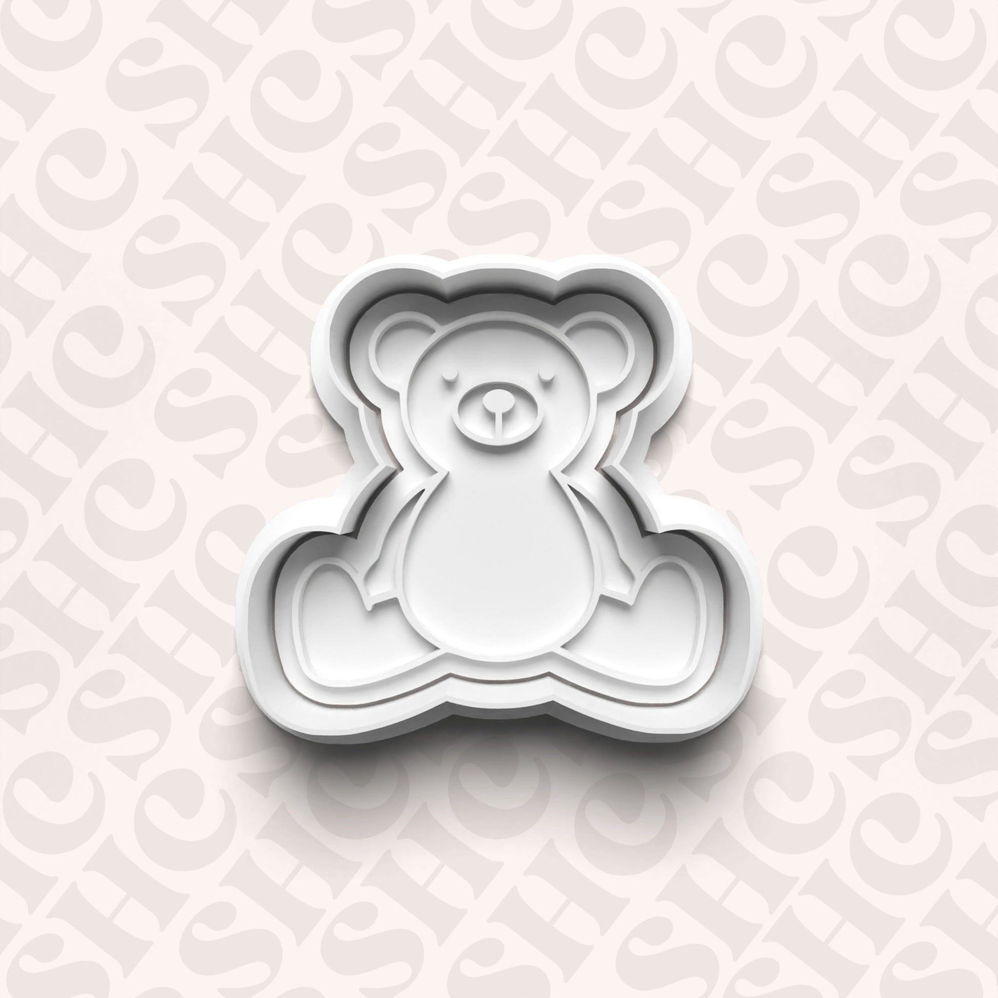 DONE TO ORDER: Teddy Bear Cookie Cutter + Fondant Stamp Set - SHCreations