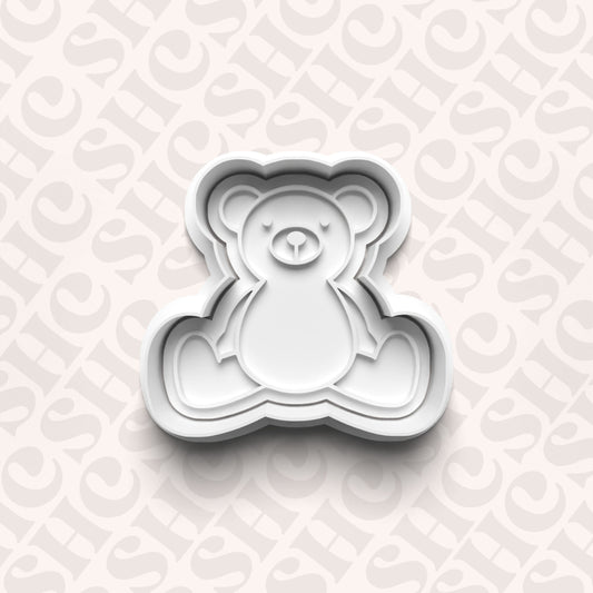 DONE TO ORDER: Teddy Bear Cookie Cutter + Fondant Stamp Set - SHCreations