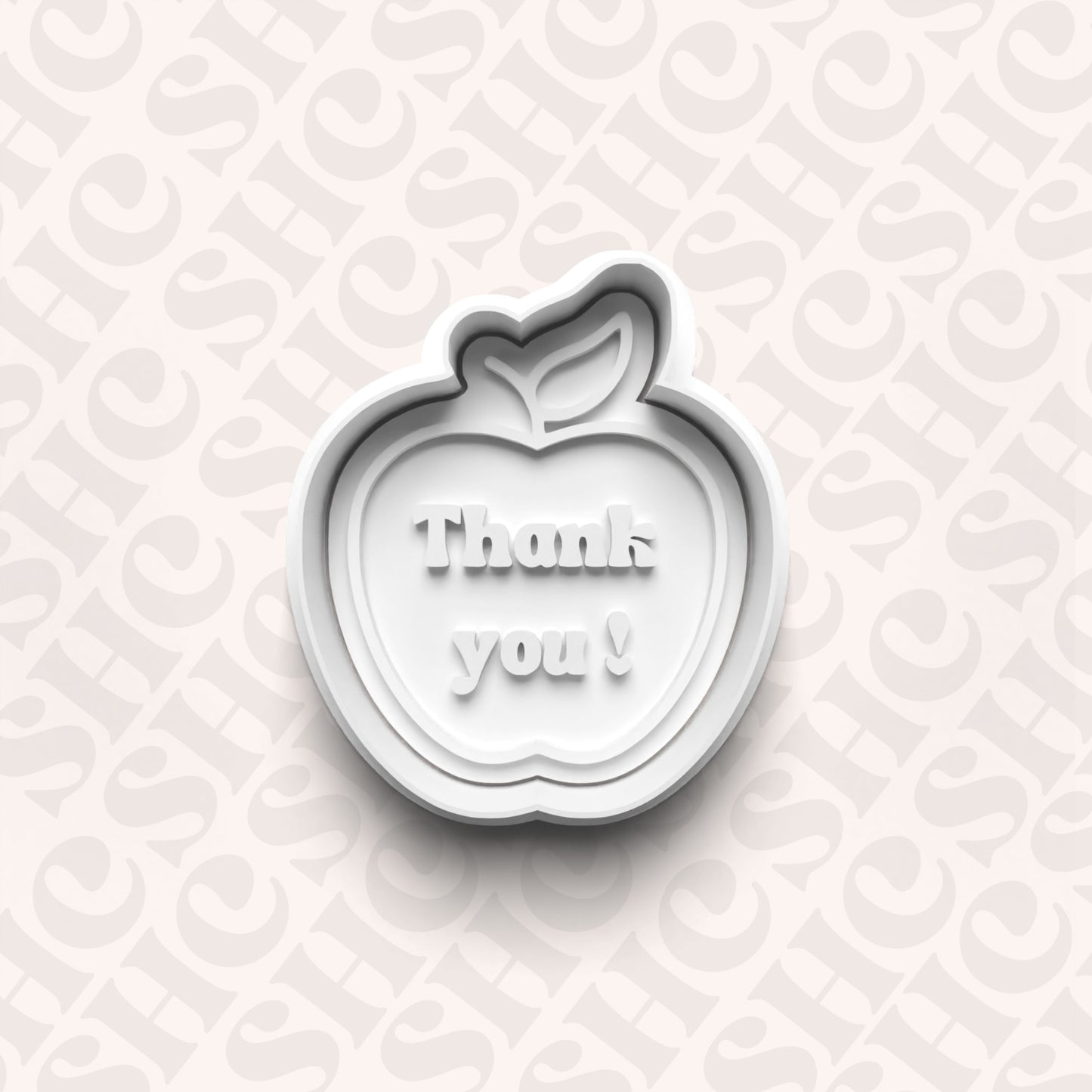 DONE TO ORDER: "Thank You!" Apple Cookie Cutter + Fondant Set - SHCreations
