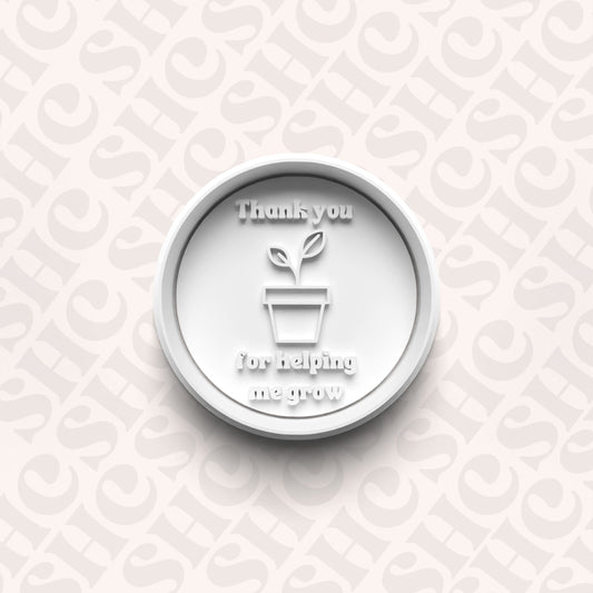 DONE TO ORDER: "Thank you for helping me grow" Cookie Cutter + Fondant Set - SHCreations