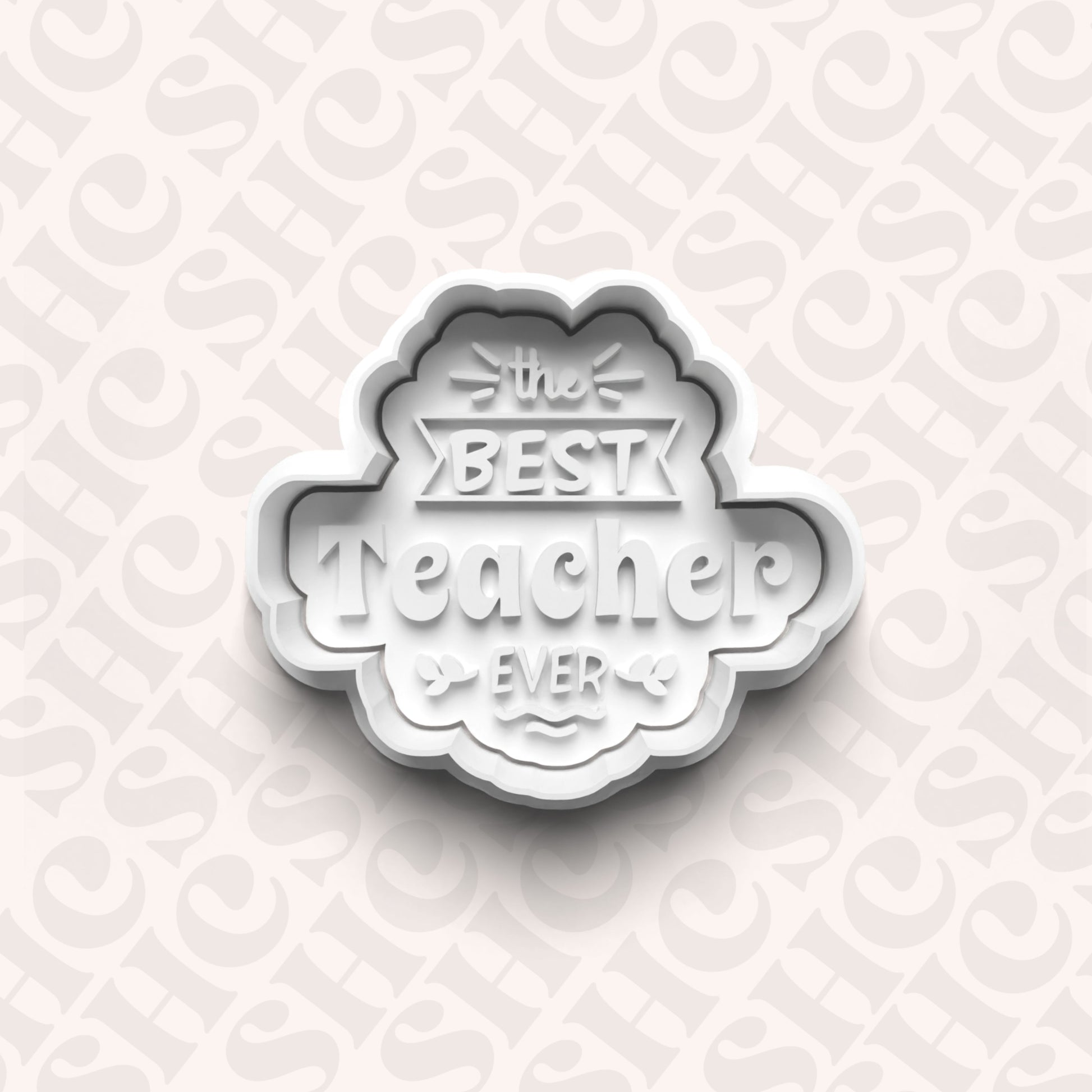DONE TO ORDER: "The Best Teacher Ever" Cookie Cutter + Fondant Set - SHCreations