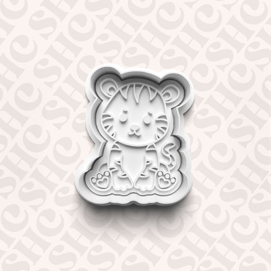 DONE TO ORDER: Tiger Cookie Cutter + Fondant Stamp Set - SHCreations