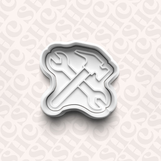 DONE TO ORDER: Tools Cookie Cutter + Fondant Stamp Set 4 - SHCreations