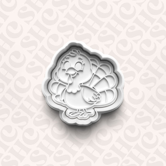 DONE TO ORDER: Turkey Cookie Cutter + Fondant Stamp Set - SHCreations