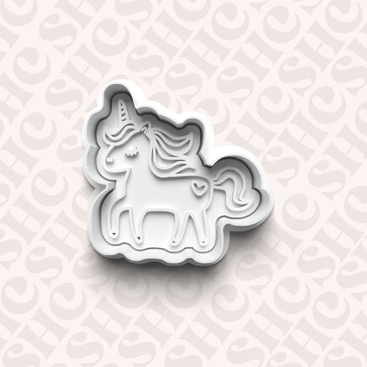 DONE TO ORDER: Unicorn Cookie Cutter + Fondant Stamp Set - SHCreations