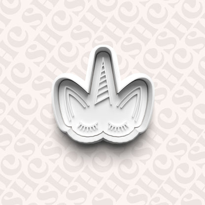 DONE TO ORDER: Unicorn Face Cookie Cutter + Fondant Stamp Set - SHCreations