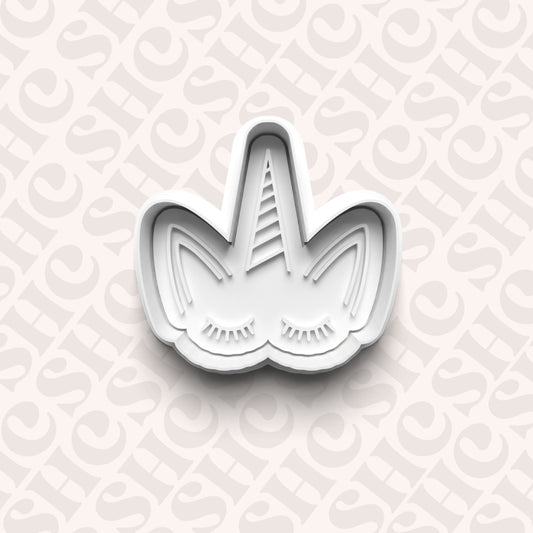 DONE TO ORDER: Unicorn Face Cookie Cutter + Fondant Stamp Set - SHCreations
