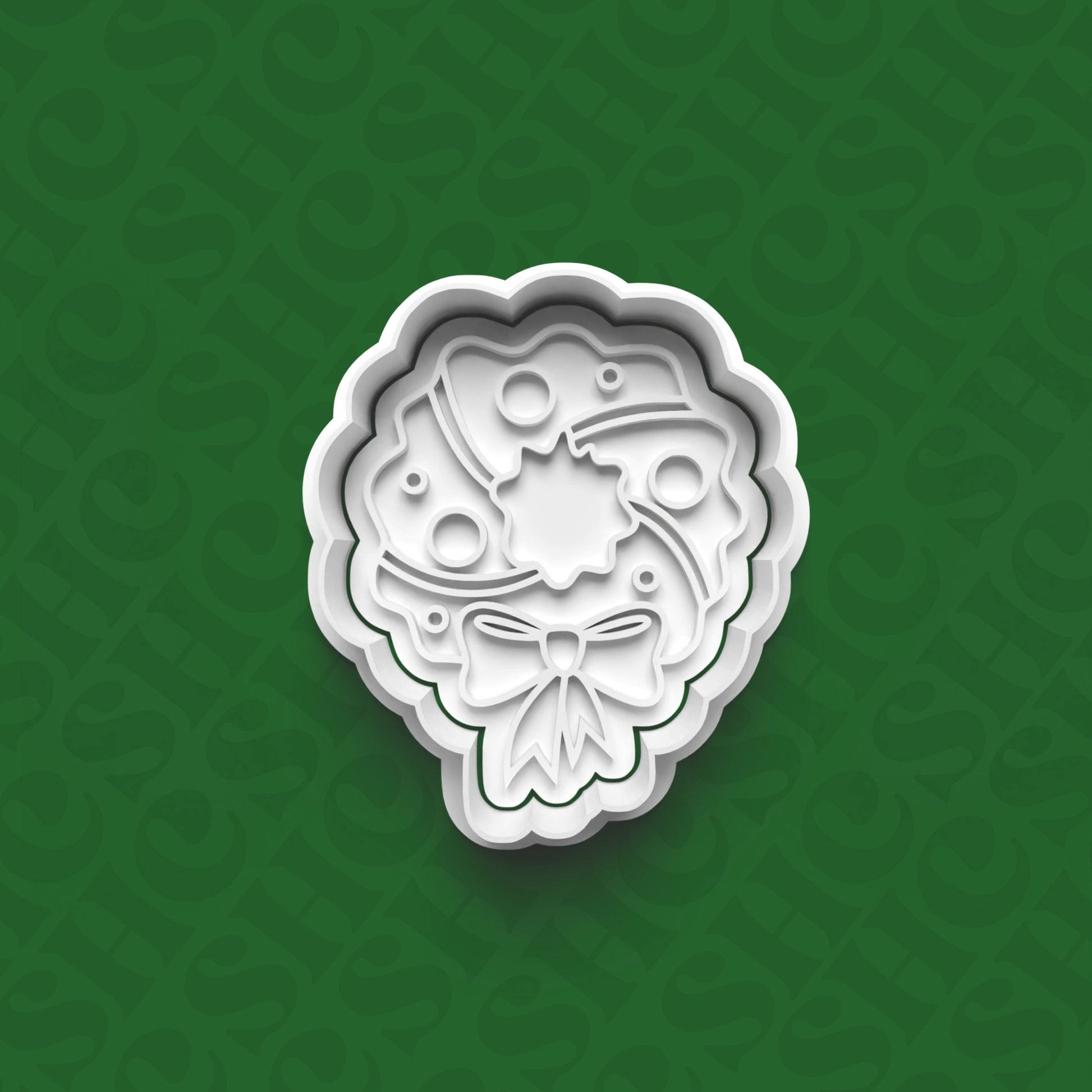 DONE TO ORDER: Wreath Cookie Cutter + Fondant Stamp Set - SHCreations