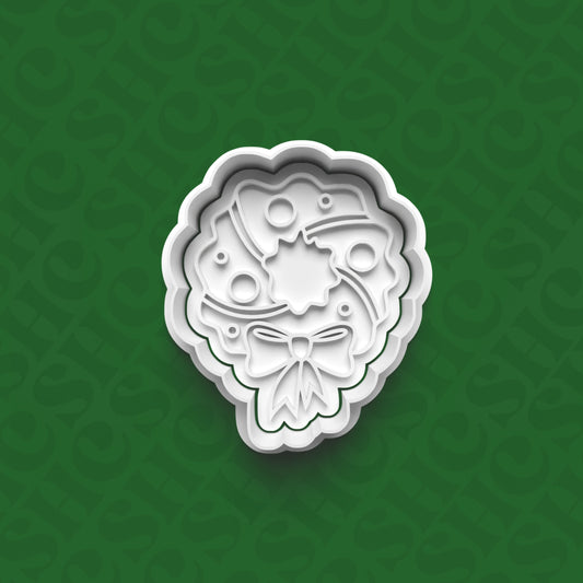 DONE TO ORDER: Wreath Cookie Cutter + Fondant Stamp Set - SHCreations