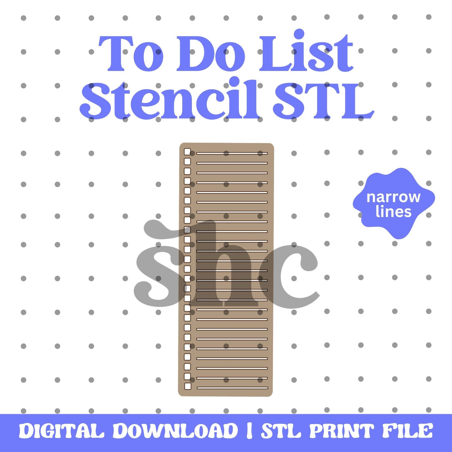 Downloadable To-Do List Stencil STL File for 3D Printing, Bullet Journals Stencil, Planners Stencil, Organization Stencil, Stencil Stl