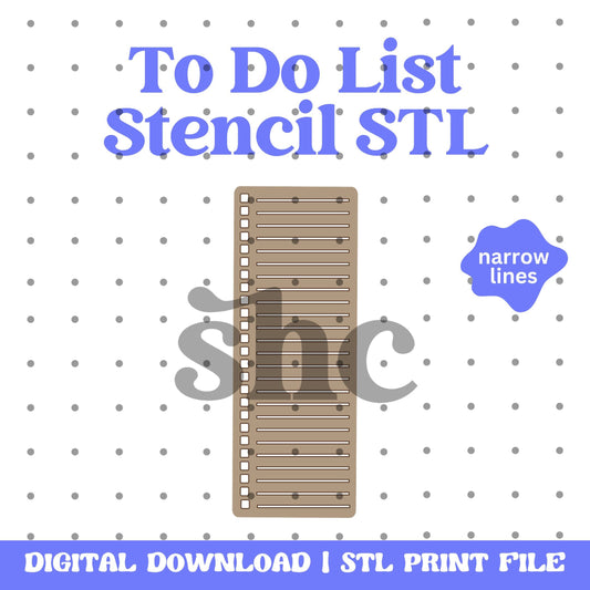 Downloadable To-Do List Stencil STL File for 3D Printing, Bullet Journals Stencil, Planners Stencil, Organization Stencil, Stencil Stl