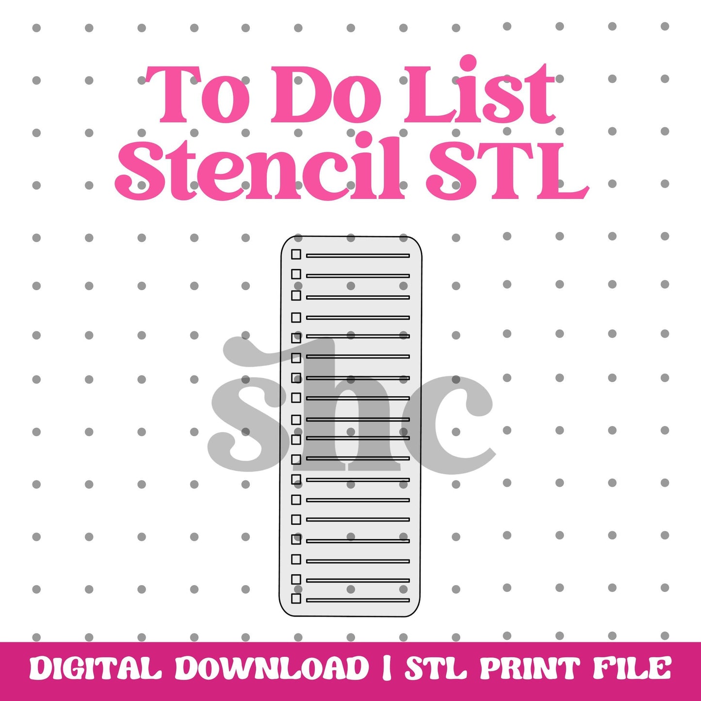 Downloadable To-Do List Stencil STL File for 3D Printing, Bullet Journals Stencil, Planners Stencil, Organization Stencil, Stencil Stl