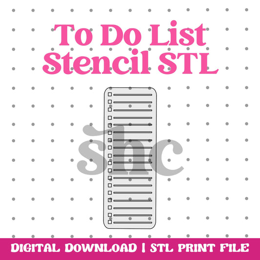 Downloadable To-Do List Stencil STL File for 3D Printing, Bullet Journals Stencil, Planners Stencil, Organization Stencil, Stencil Stl