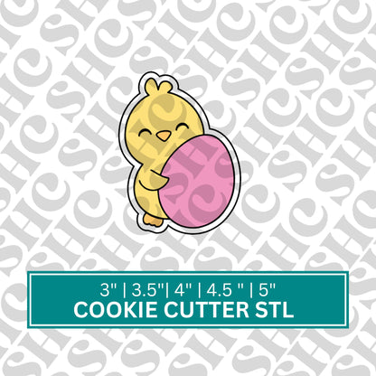 Easter Chick with Egg Cookie Cutter STL | Spring Cookie Decor | Easter Treats Stl | Easter Bunny Cookie Cutter | Easter Egg Cookie STL |