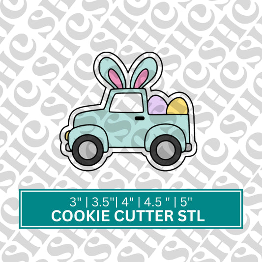 Easter Truck Cookie Cutter STL | Spring Cookie Decor | Easter Treats Stl | Easter Bunny Cookie Cutter | Easter Egg Cookie STL |