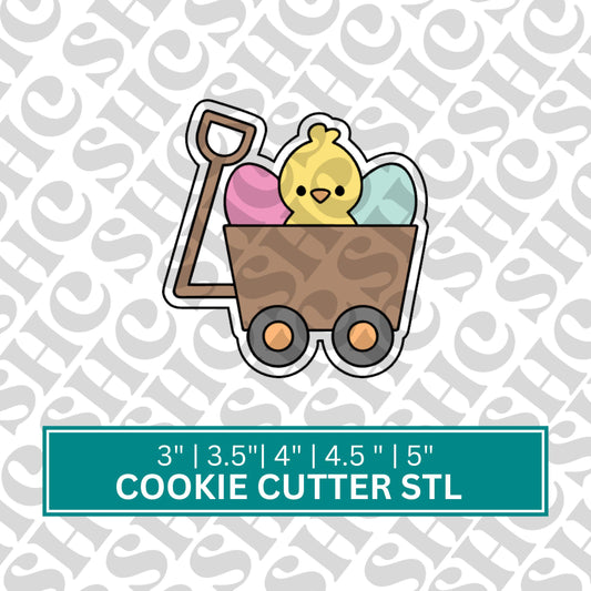 Easter Wagon Cookie Cutter STL | Spring Cookie Decor | Easter Treats Stl | Easter Bunny Cookie Cutter | Easter Egg Cookie STL |