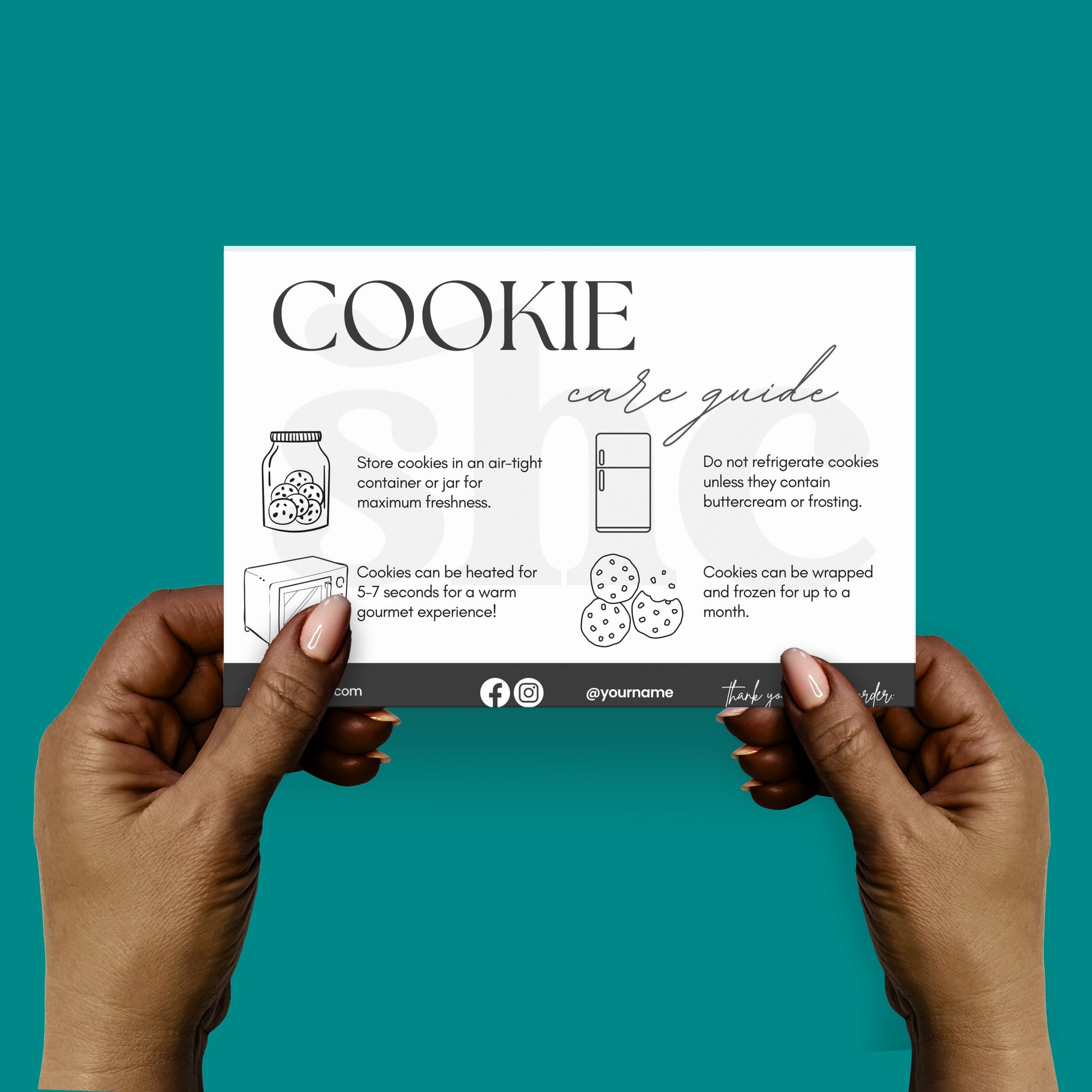 Editable Cookie Care Card Template - SHCreations