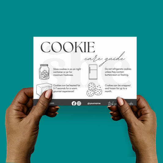 Editable Cookie Care Card Template - SHCreations