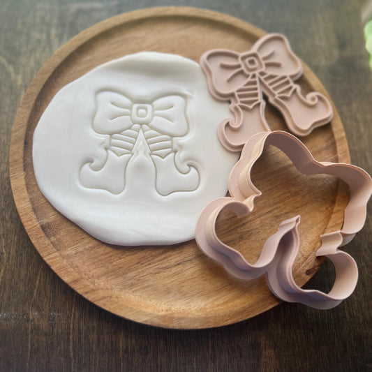 Elf Bow Cookie Cutter & Fondant Stamp STL, Elf Cookie Cutter Stamp, Christmas STL, Holiday Cookie Cutter, Elf Cookie