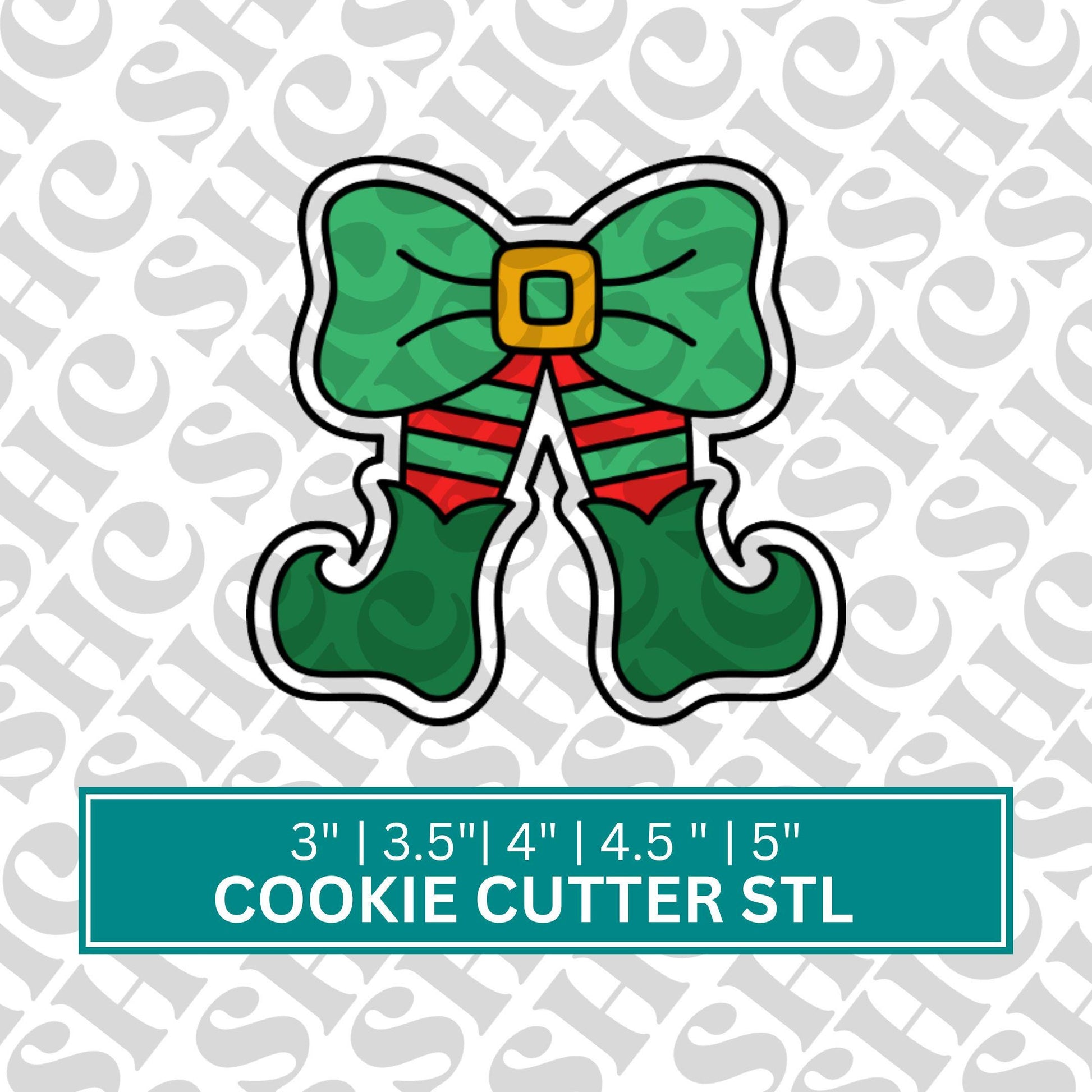 Elf Bow Cookie Cutter STL, Elf Cookie Cutter, Christmas STL, Holiday Cookie Cutter, Christmas Elf Cookies, Christmas Bow Cookie Cutter