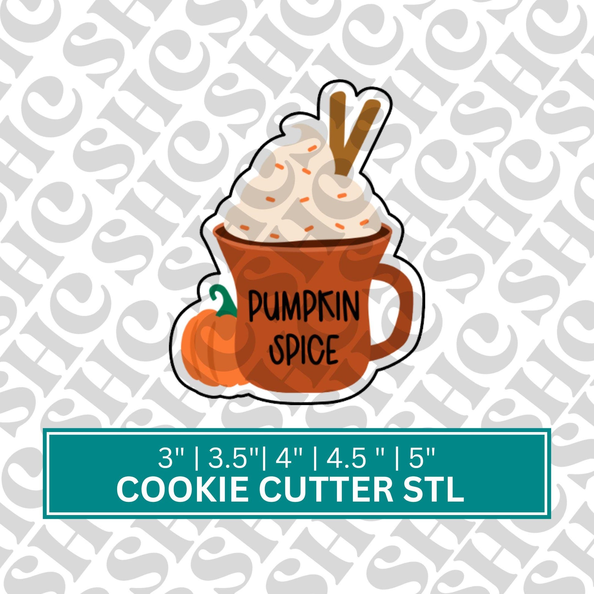 Fall Coffee Cup 1 Cookie Cutter STL FILE, Pumpkin Boot Cookie Cutter, Thanksgiving Cookie Cutter, Autumn stl, Fall Cookie Cutter