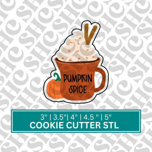 Fall Coffee Cup 1 Cookie Cutter STL FILE, Pumpkin Boot Cookie Cutter, Thanksgiving Cookie Cutter, Autumn stl, Fall Cookie Cutter