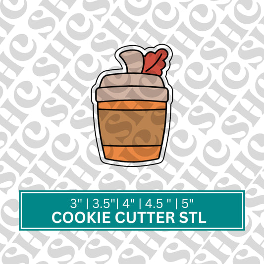 Fall Coffee Cup Cookie Cutter STL – 3D Printable Autumn Latte Cookie for Pumpkin Spice, Thanksgiving, Cozy Bakes, Cafe Theme