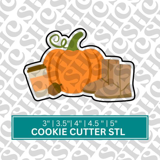 Fall Harvest Cookie Cutter STL FILE, Pumpkin Boot Cookie Cutter, Thanksgiving Cookie Cutter, Leaf STL File, Autumn stl, Fall Cookie Cutter