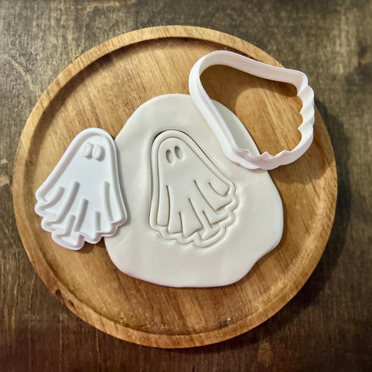 Ghost Cookie Cutter and Fondant Stamp STL | 3D Printable Halloween Baking Tools | 3D Printable Baking Tools