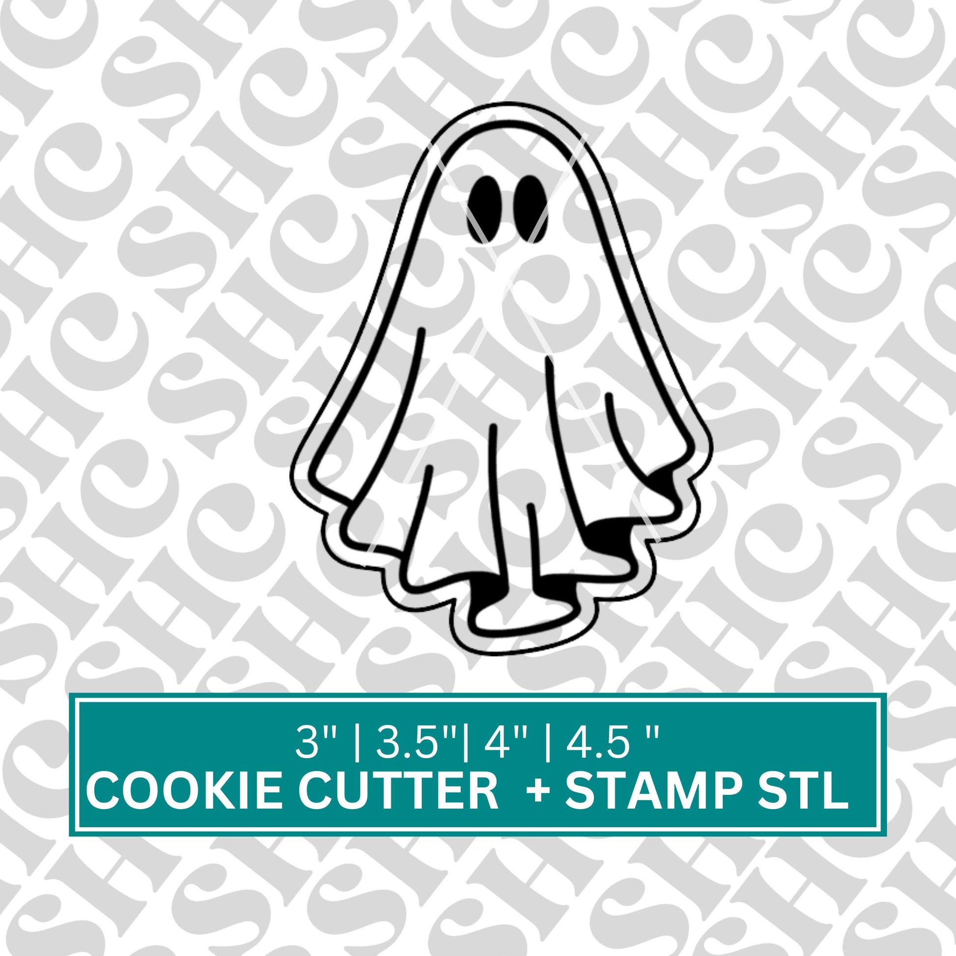 Ghost Cookie Cutter and Fondant Stamp STL | 3D Printable Halloween Baking Tools | 3D Printable Baking Tools