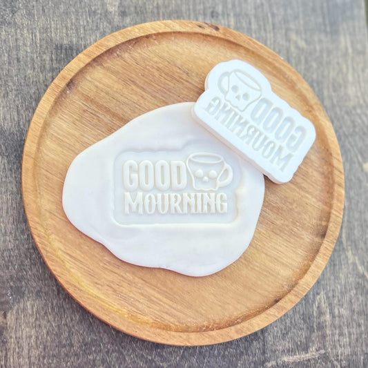 Good Mourning Fondant Embosser STL - 3d Printable Halloween Decorating Tool |Halloween Fondant Embosser | Halloween Cookie Stamp |