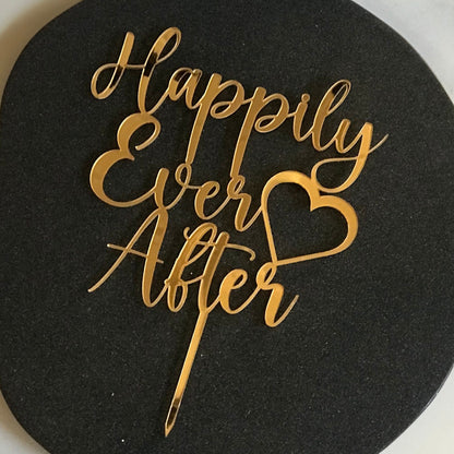 Happily Ever After Cake Topper SVG, Wedding SVG Cut File, Wedding Topper File, Cake topper, Laser cake topper, Acrylic Cake Topper,