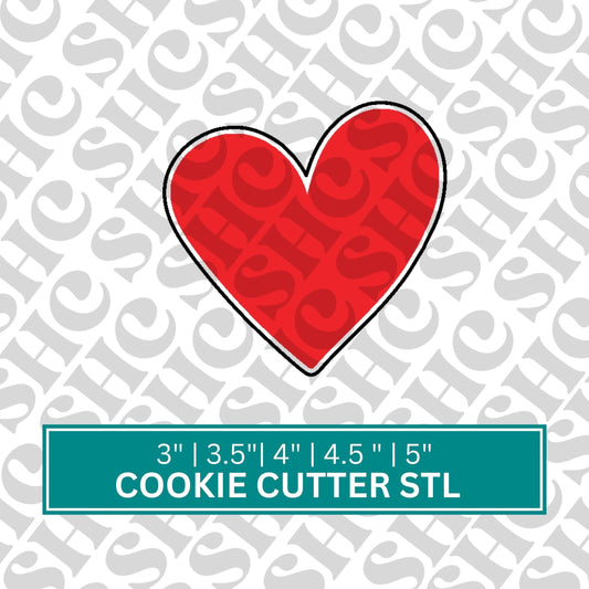 Heart 2 Cookie Cutter STL File | Unique Heart Cookie Cutter | Heart Cookies | Heart Stl | Valentines Cookie Cutter | Galentine Cookies