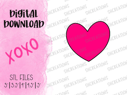 Heart 2 STL File, Heart Cookie Cutter, Valentines, Valentine Cookie STL File, Digital Download