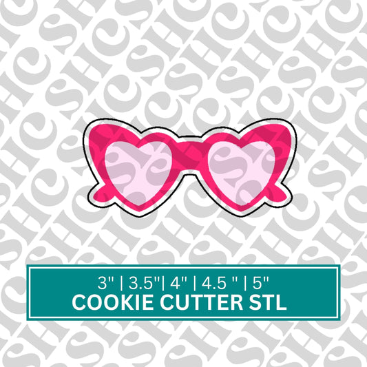 Heart Glasses Cookie Cutter 1 | Doll Themed Cookie Cutter| Sunglasses Cookie Cutter | Unique Heart Cookie Stl | Valentine Glasses Cookie