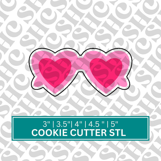 Heart Glasses Cookie Cutter 2 | Doll Themed Cookie Cutter| Sunglasses Cookie Cutter | Unique Heart Cookie Stl | Valentine Glasses Cookie