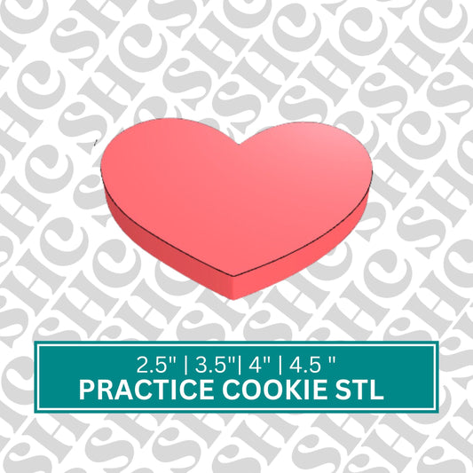 Heart Practice Cookie STL | Practice Cookie | Heart Practice Cookie Blank | Practice Cookie STL| Practice Cookie Blank | Reusable 3D Cookie