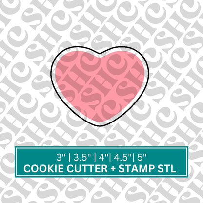 Heart STL File, Heart Cookie Cutter, Valentines, Valentine Cookie STL File, Digital Download