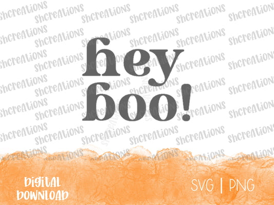 Hey Boo SVG Cut File |Halloween Cut File | retro SVG | boo Svg | Laser Cut File | Cute Svg | Mug Svg| Tshirt Decal |Vinyl