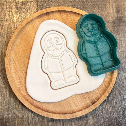 Holiday Jammies Cookie Cutter + Fondant Stamp Set | Holiday Fondant Stamp STL | Christmas Cookie Cutter, Christmas Fondant Stamp