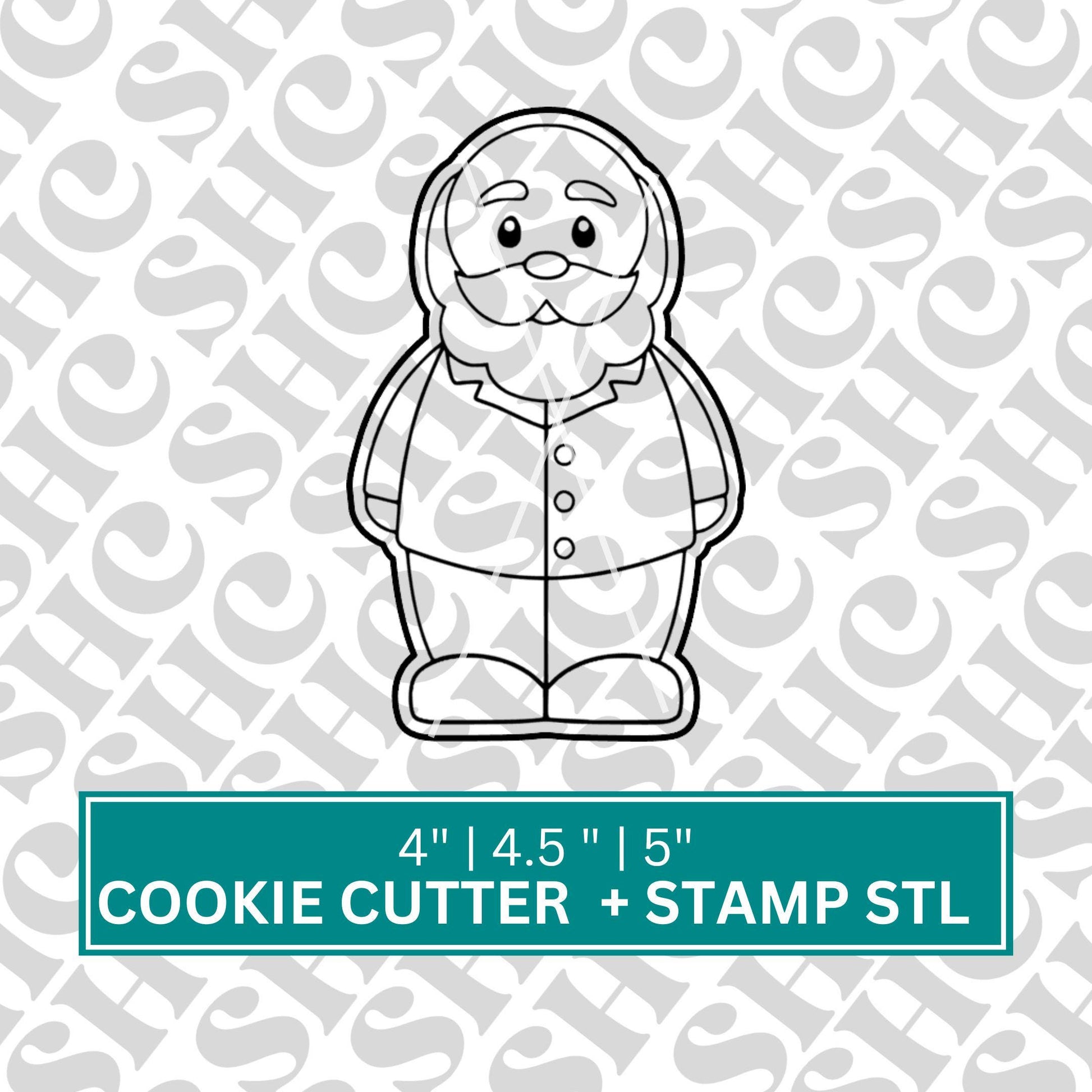 Holiday Jammies Cookie Cutter + Fondant Stamp Set | Holiday Fondant Stamp STL | Christmas Cookie Cutter, Christmas Fondant Stamp