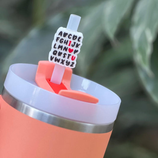 Alphabet I Love You Straw Topper STL File | Valentine Straw Topper | Straw Topper | 3D straw topper | 3d topper | I love you straw topper