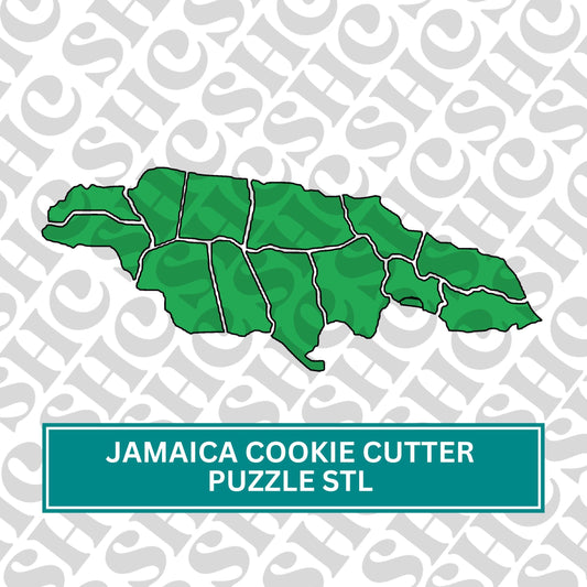 Jamaica Puzzle Cookie Cutter STL FILE, Island STL, Country Cookie Cutter, Island Cookies, Caribbean Cookie Cutter, Xamayca Cookies, Parishes